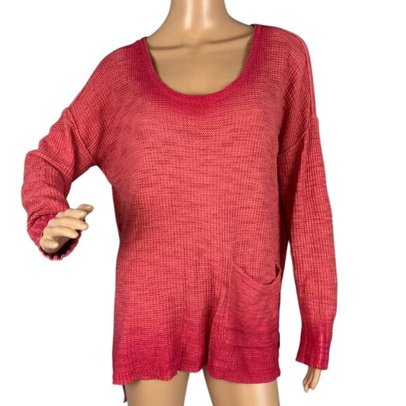 Moth Anthropologie Women’s Waffle Knit Ombre’ Sweater Oversized Slouchy Size M - Picture 1 of 8